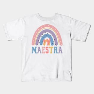 Maestra - Spanish teacher latina - bilingual teacher Kids T-Shirt